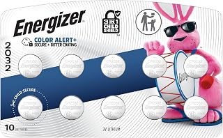 Energizer 2032 Batteries (10 Pack), 3V Lithium Coin Lithium Batteries with 3-in-1 Child Shield