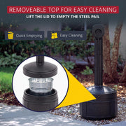 Cigarette Butt Receptacle by Justrite – 1 Gallon, Polyethylene (PE), Black, Model 26806D