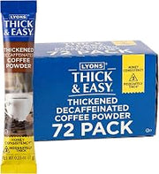 Thick & Easy IDDSI Level 3 Instant Thickened Decaf Coffee, 7 g, 72 Count | IDDSI Level 3 for Swallowing Support, Moderately Thick Honey Consistency