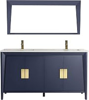 Tennant Brand Larvotto Navy Blue Contemporary Modern Bathroom Sink Vanity (60 inches)