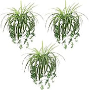 Nearly Natural 24in. UV Resistant Artificial Spider Bush (Indoor/Outdoor) - Set of 3