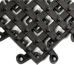 ErgoDeck w/Integrated No-Slip Open Cleats, Black, 18 x 18 x 7/8, 10/Pk