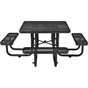 46" Square Picnic Table by Global Industrial – 81D x 81W x 29.5H in, Steel, Black, Model 277151BK