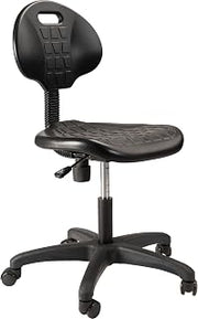 National Public Seating Ribbed Ventilation Design Height Adjustable Task Chair with Polyurethane Seat and Waterfall Edge - Black