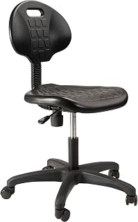 National Public Seating Ribbed Ventilation Design Height Adjustable Task Chair with Polyurethane Seat and Waterfall Edge - Black