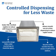 In-Counter Napkin Dispensers by San Jamar – Stainless Steel, Clear, Model H2001CLSS