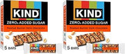 KIND ZERO Added Sugar Bars, Peanut Butter Dark Chocolate, Keto Friendly Snacks, Gluten Free, 5g Protein, 5 Count (Pack of 2)