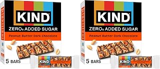 KIND ZERO Added Sugar Bars, Peanut Butter Dark Chocolate, Keto Friendly Snacks, Gluten Free, 5g Protein, 5 Count (Pack of 2)