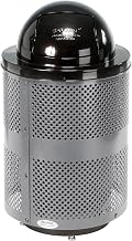 Global Industrial 36 Gallon Deluxe Thermoplastic Perforated Receptacle w/Dome & Base, Gray