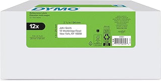 DYMO Authentic LW Multi-Purpose Labels for LabelWriter Label Printers, White, 1" x 2-1/8", 12 rolls of 500 (6000 Total)
