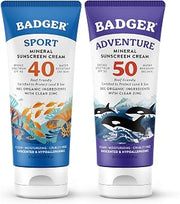 Badger SPF 40 Reef Safe Sport Sunscreen and SPF 50 Reef Safe Sunscreen