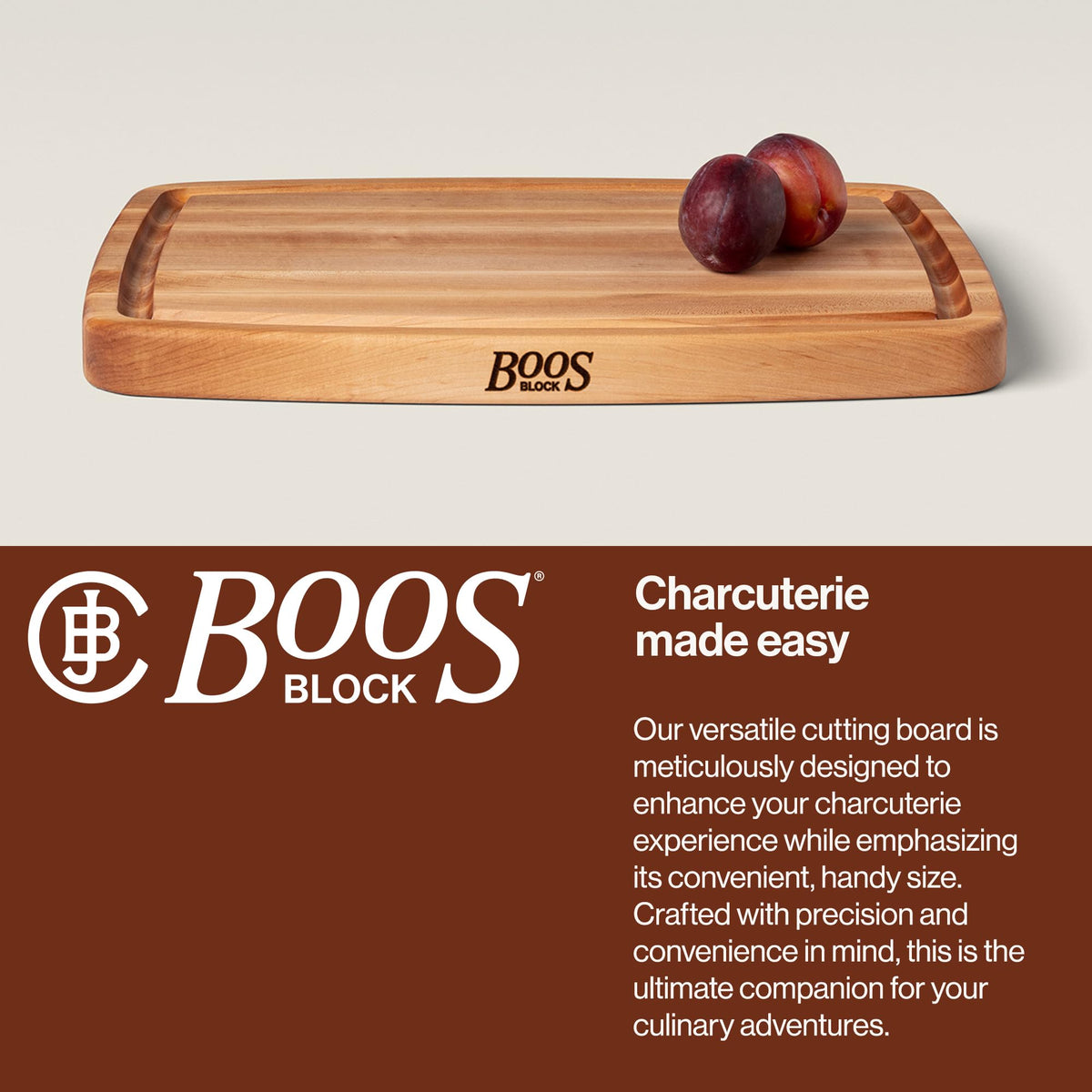 CB Series Rectangular Wooden Maple Cutting Board 20”x14” by John Boos – 20"L x 14"W, Wood, Maple, Model CB1050-1M2014150