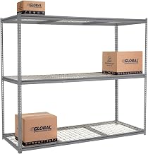 Global Industrial High Cap. Starter Rack 96Wx24Dx96H 3 Levels Wire Deck 800lb Per Shel Gray