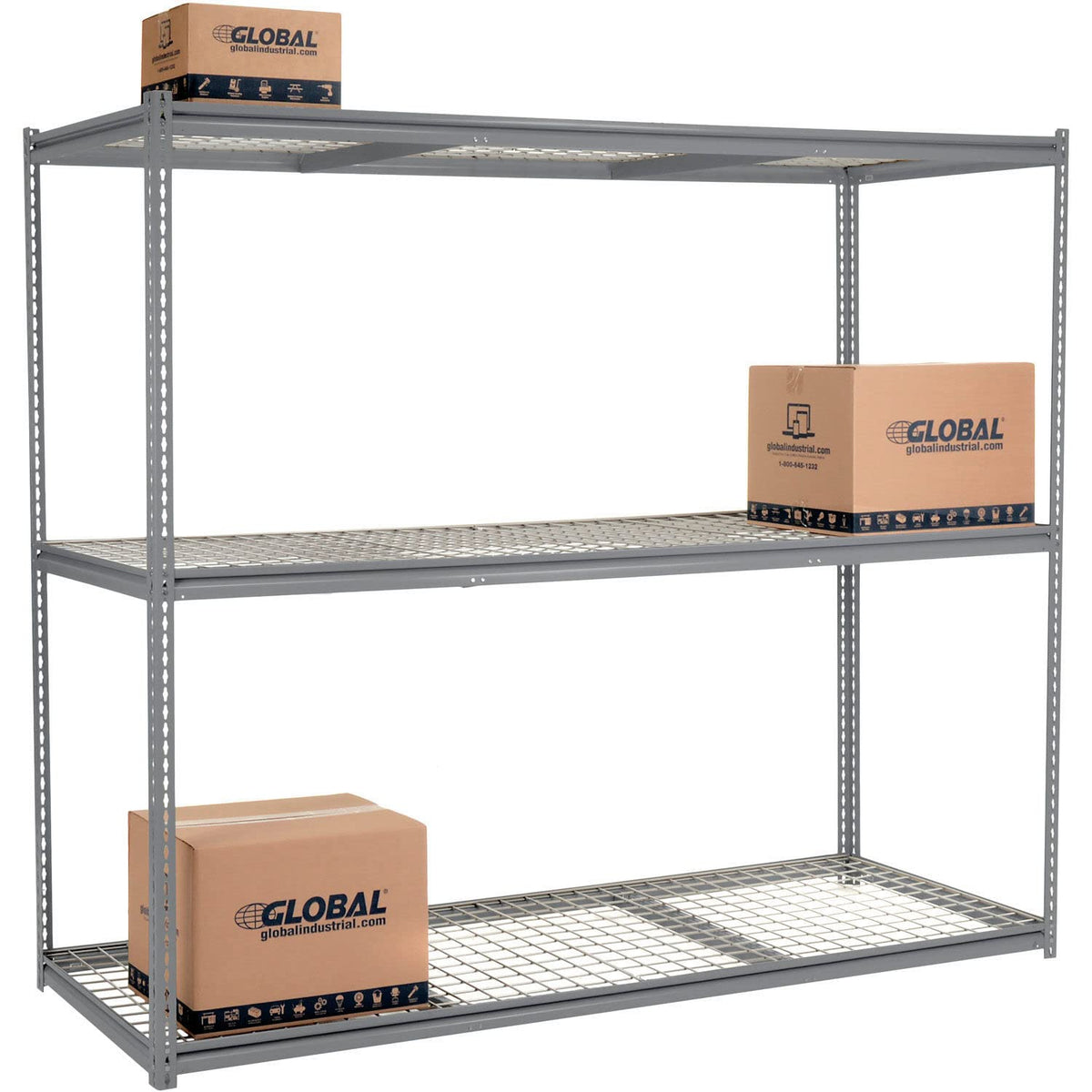 High Capacity Starter Rack 96x48x963 Levels Wire Deck 800lb Per Shelf GRY by Global Industrial – 1, Wire, Gray, Model 580961GY