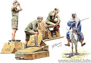 Masterbox Master Box German Tank Men (3) and Donkey with Rider Afrika Korps Figure Model Building Kits (1:35 Scale)