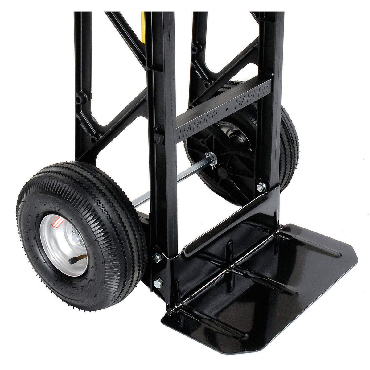 Nylon Convertible Hand Truck - 37-1/4"Lx12"W Platform by Harper – 17"L x 12"W x 49.5"H, Nylon Frame, Black, Model PGDK1935P