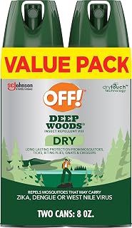 OFF! Deep Woods Insect Repellent Aerosol, Dry, Non-Greasy Formula, Bug Spray with Long Lasting Protection from Mosquitoes and Ticks, 4 Oz, (Pack of 2)