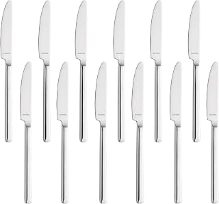 Amefa Metropole Dessert Knife, 18/10 Stainless Steel, Mirror Finish, 8 Inch, Set of 12 | Steel, Stainless Steel, Rectangular Shape, Gloss Finish, 20.5cm-0.3cm