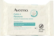 Aveeno Calm + Restore Unscented Makeup Remover Wipes, Alcohol-Free, 25 Ct