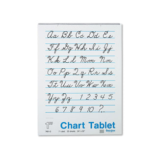 Chart Tablets Cursive Cover by Pacon – 24"x32" - 12 pack, Paper, White, Pack of 12, Model 74610