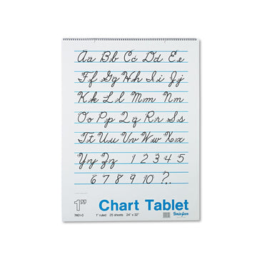 Chart Tablets Cursive Cover by Pacon – 24"x32" - 12 pack, Paper, White, Pack of 12, Model 74610