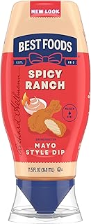 Best Foods Spicy Ranch Mayonnaise 11.5 oz, Chicken Dipping Sauce, 1PK