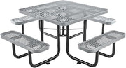 Global Industrial 46" Square Picnic Table, Expanded Metal, Gray