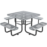 Global Industrial Grey / 81D x 81W x 29.5H in / Industrial Picnic Tables