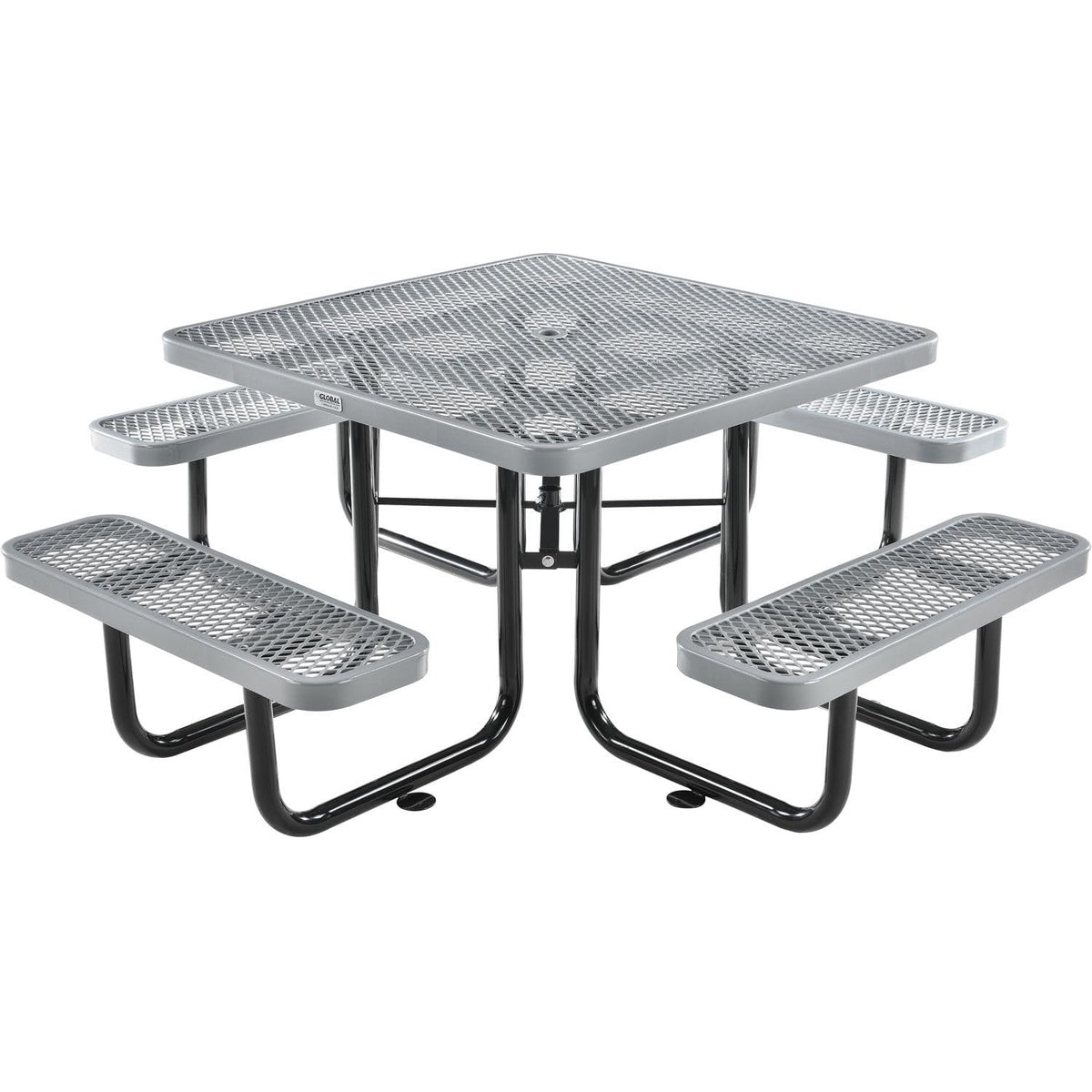 Global Industrial Grey / 81D x 81W x 29.5H in / Industrial Picnic Tables