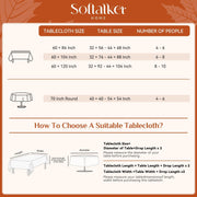 Softalker Faux Linen Fall Tablecloth, 60x104 Inch Rectangle, Pumpkin & Leaf