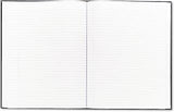 Blueline Executive Notebook with Ribbon Bookmark, 1-Subject, Medium/College Rule, Black Cover, (75) 10.75 x 8.5 Sheets
