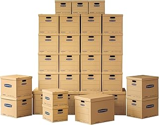 Bankers Box 30-Pack Classic Moving Box Kit, 20 Small/5 Medium/5 Large | Take the guesswork out of moving with a mixed box kit built for small, medium, and large household items.