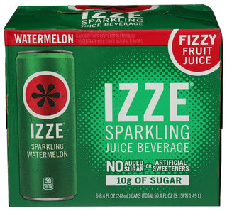 Watermelon Sparkling Juice, 8.4 Fl Oz, 6 Count by IZZE – 1.4 Fl Oz (Pack of 6), Pack of 6
