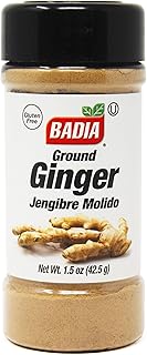 Badia Ground Ginger Powder, 1.5 oz – Premium Ground Ginger Root for Cooking, Baking, Tea & Spice Blends – Warm, Aromatic Flavor