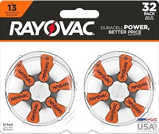 Rayovac Size 13 Hearing Aid Batteries (32 Pack)