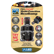 ATAK Model -120 Lumen LED Multi-Function Headlamp With PRO-FOCUS Telescoping Beam by Performance Tool – Pro-Focus Multi-Function Headlamp, Aluminum, Black