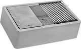 Ruvati 33-inch Matte Gray Farmhouse Granite Composite Quartz Workstation Apron-front Kitchen Sink - RVG1533GR