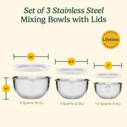 Cuisinart Stainless Steel Mixing Bowls, 3-Piece Nesting Set