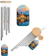Lakeside Town Scenery Wind Chimes for Outside Memorial WindChimes