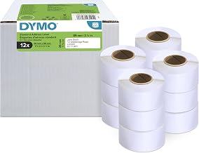 DYMO Authentic LW Address Labels, 28mm x 89mm, 12 Rolls of 130 Easy-Peel Labels (1, 560 Count), Self-Adhesive, for LabelWriter Label Makers