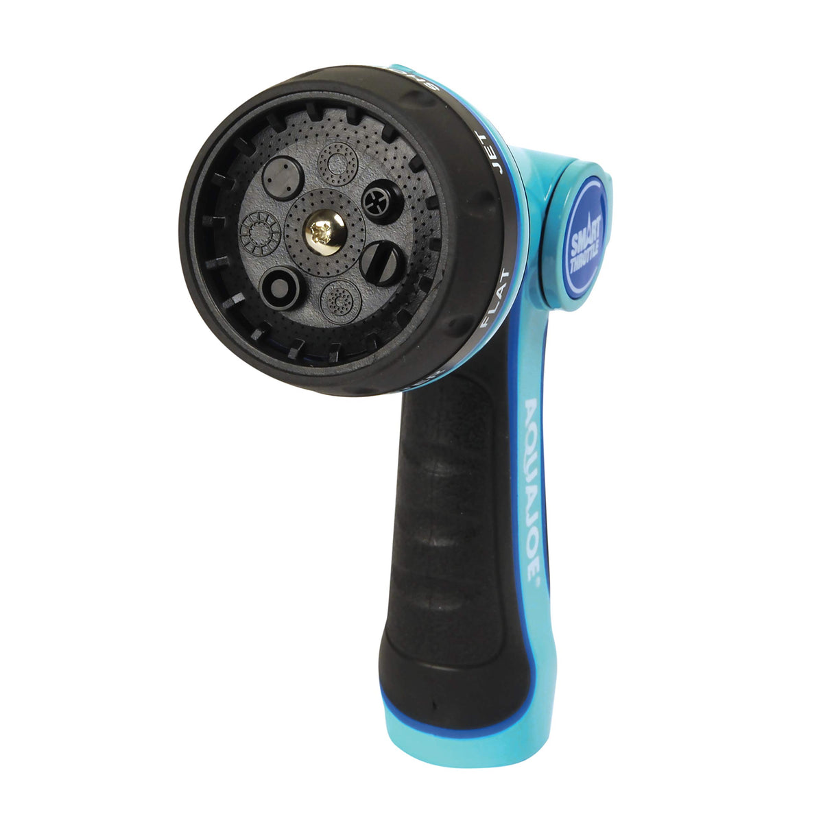 Heavy-Duty Metal Multi-Function Hose Nozzle with Smart Throttle and 7 Sprayer Patterns by Aqua Joe – 11 x 7 x 3 inches, Metal, w/ Smart Throttle, Model AJHN102