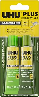 UHU Plus endfest 300 Komponentenkleber endfest 33g Tube Binder Tube HÄRTER