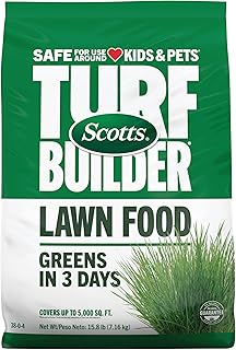 Scotts Turf Builder Lawn Food, 15.8 lbs. | 38-0-4 Granular Fertilizer for All Grass Types, Covers up to 5,000 sq. ft.