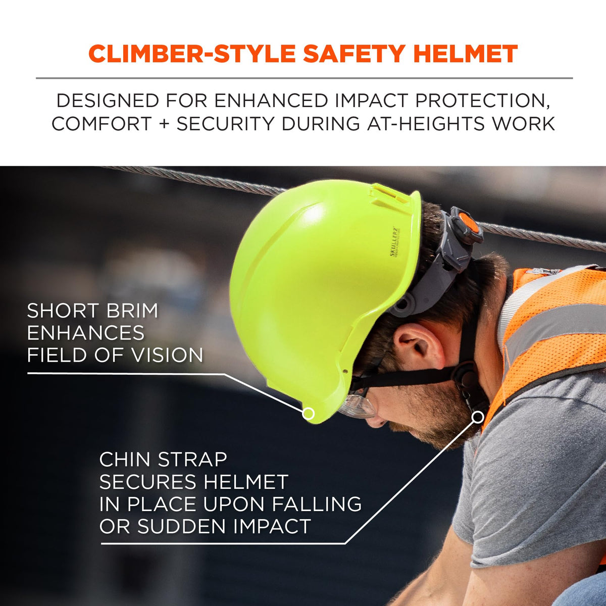 Skullerz 8976 Type 2 Safety Helmet by Ergodyne – Polycarbonate (PC), Lime, Model 60360