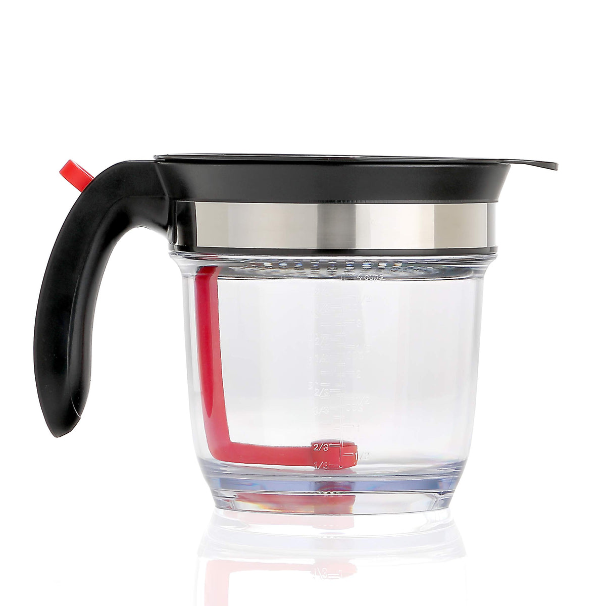 TOZNKKI Fat Separator with Bottom Release, 4 Cup Capacity, Clear
