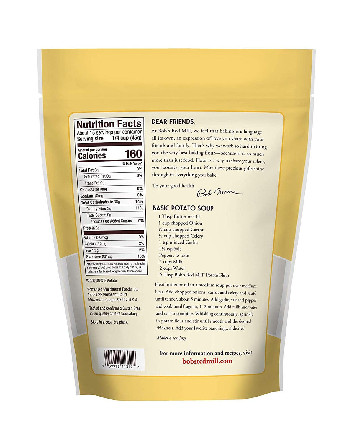Potato Flour 24 Ounce (Pack of 3) by Bob's Red Mill – 1.5 Pound (Pack of 3)