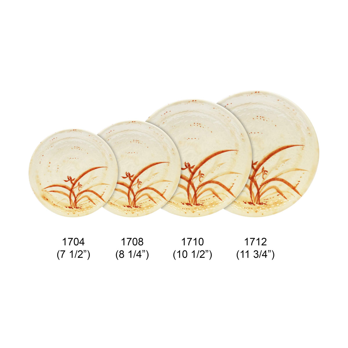 Gold orchid melamine dinnerware collection 7 1/2" plate by Thunder Group – Large, Melamine, Beidge, Model 1707