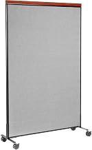 Global Industrial 48-1/4"W x 100-1/2"H Deluxe Mobile Office Partition Panel, Gray