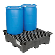 Spill Containment Sump with Wire Deck by Global Industrial – 50.5"L x 50.5"W x 15.88"H, Polyethylene, Black, Model 298441