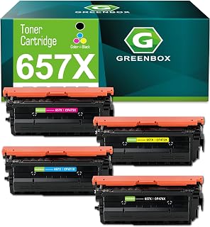 GREENBOX 657X Toner Cartridge CF470X CF471X CF472X CF473X, 4 Pack | CF470X CF471X CF472X CF473X, Replacement for Color Enterprise MFP M681dh M681f M681 Flow MFP M681f M681z M682z Printer